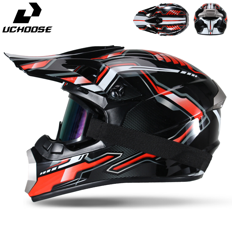 Mountain Biking Helmet - Uchoose Motocross-Helm für Erwachsene, Vollgesichts-Offroad-Motorradhelm mit