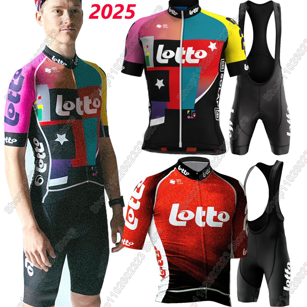 Mountain Biking Shorts - Lotto Team 2025, Radtrikot-Set, Sommer, belgische