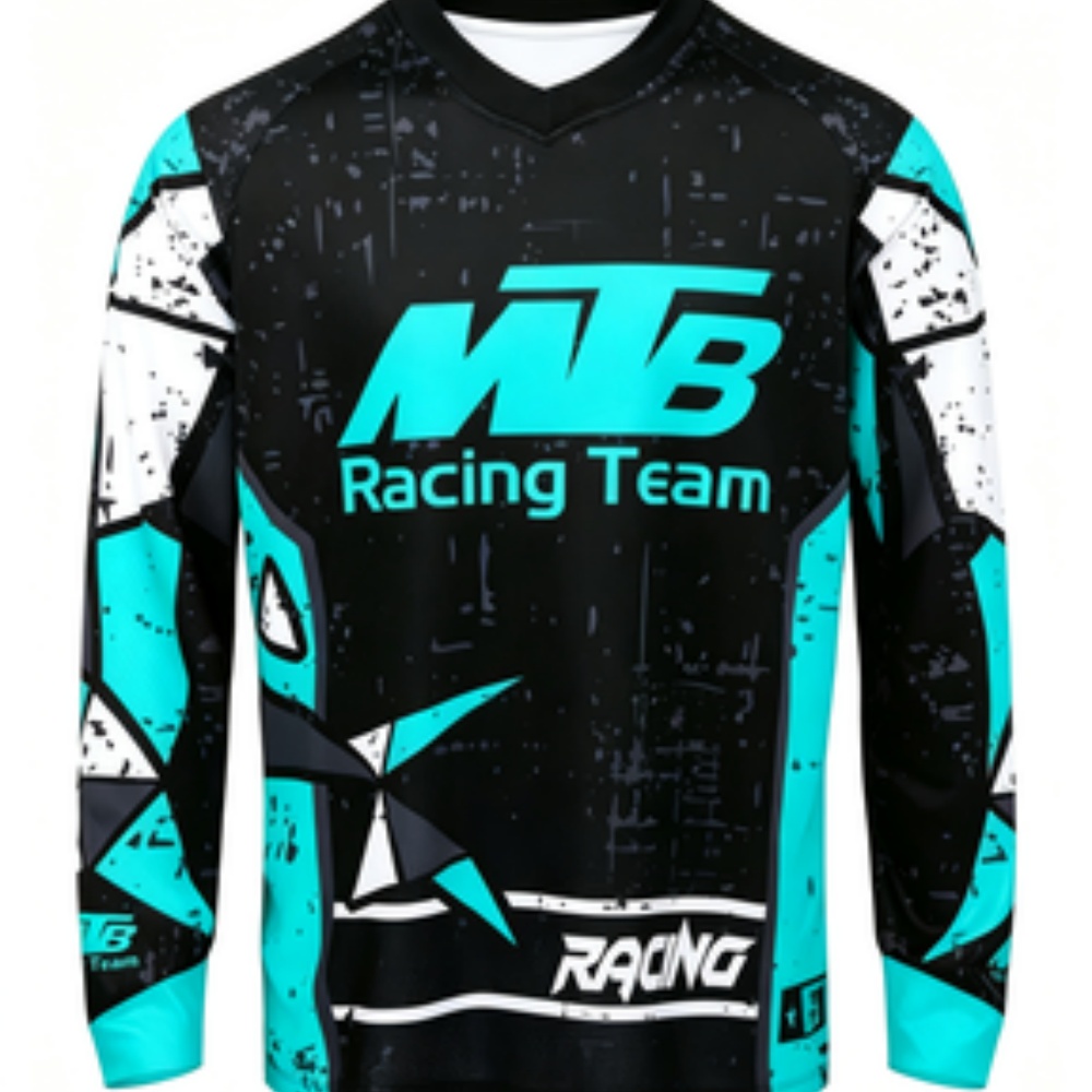 Mountain Biking Shop - Team Langarm-Sportshirt Atmungsaktiver Schnelltrocknender Stoff für