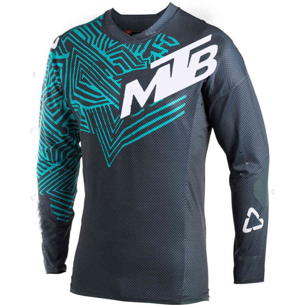 Mountain Biking Shop - Outdoor-Radsport Langarm-Oberteil MTB-Druck Atmungsaktives Mesh Mountainbike-Trikot